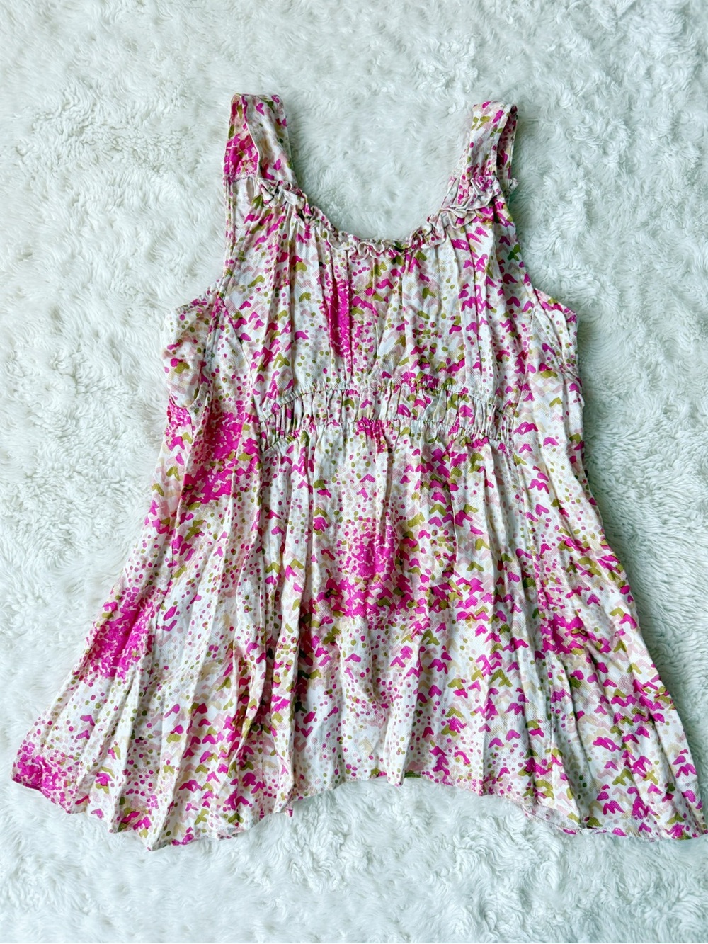Maeve Anthropologie Woman V-Neck Ruffle Smocked Flowy Sleeveless Top SMALL Boho - Picture 5 of 8